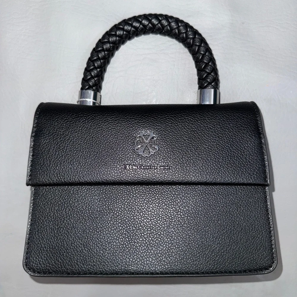 CXL by Christian Lacroix Jardin Black Braided Handle Crossbody Bag NWT